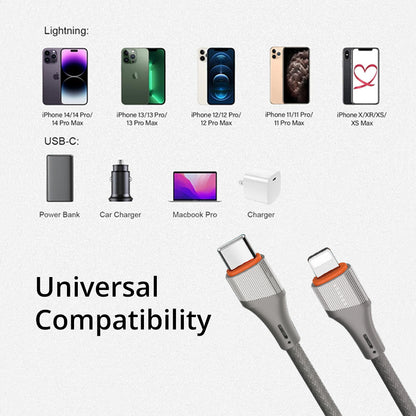 30W PD to Lightning Braided Cable